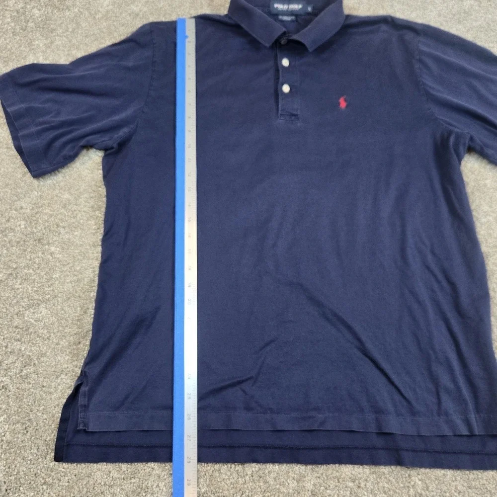 Polo By Ralph Lauren Shirt Mens Large Navy Blue Red Pony Logo 100% Cotton Casual